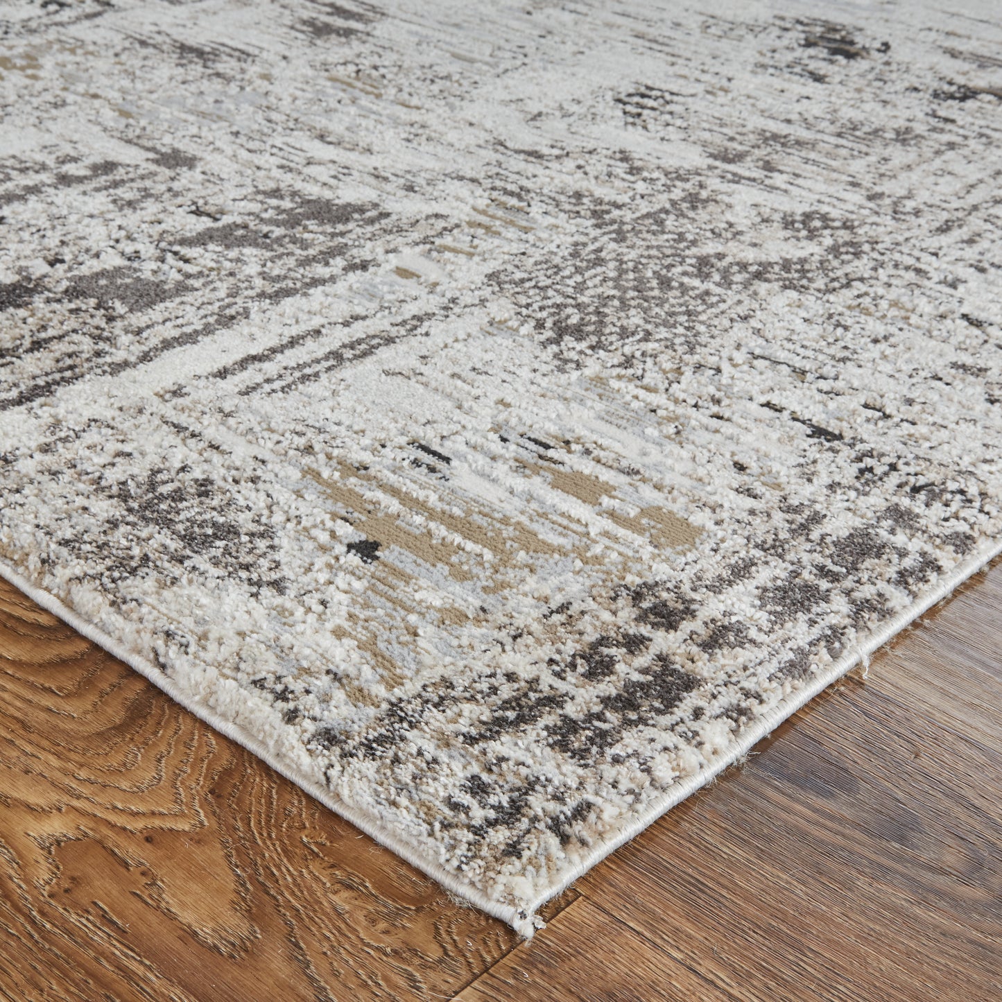 Vancouver Modern/Industrial Ivory/Gray/Brown Area Rug