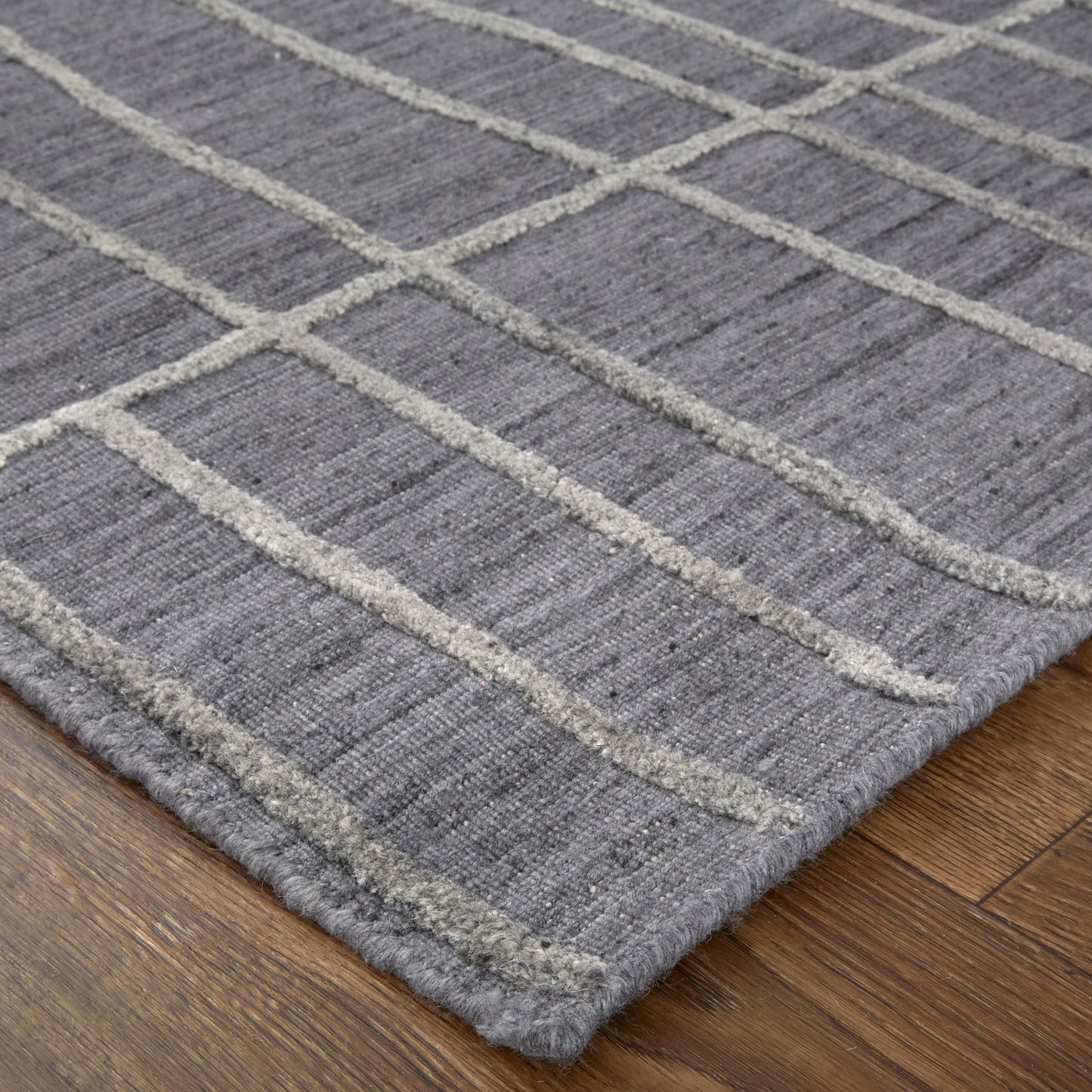 Haverhill Transitional/Casual Solid/Stripes Gray/Silver - Feizy Rug