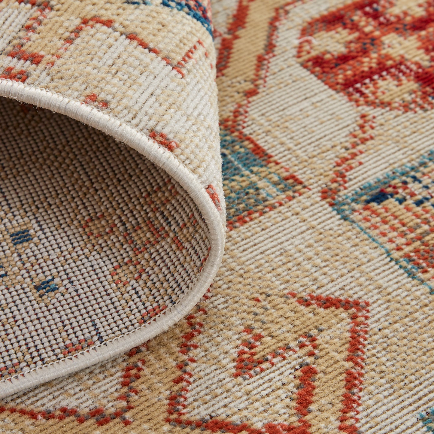 Nolan Transitional/Southwestern/Bohemian & Eclectic Southwestern/Diamond/Moroccan Ivory/Red/Tan - Feizy Rug