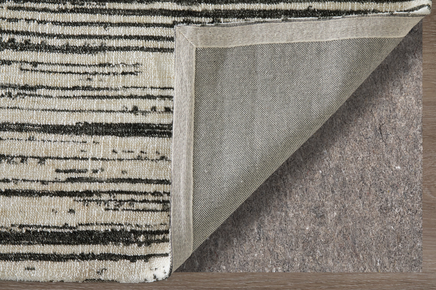 Colton Modern/Industrial Abstract/Stripes/Distressed Black/Ivory - Feizy Rug