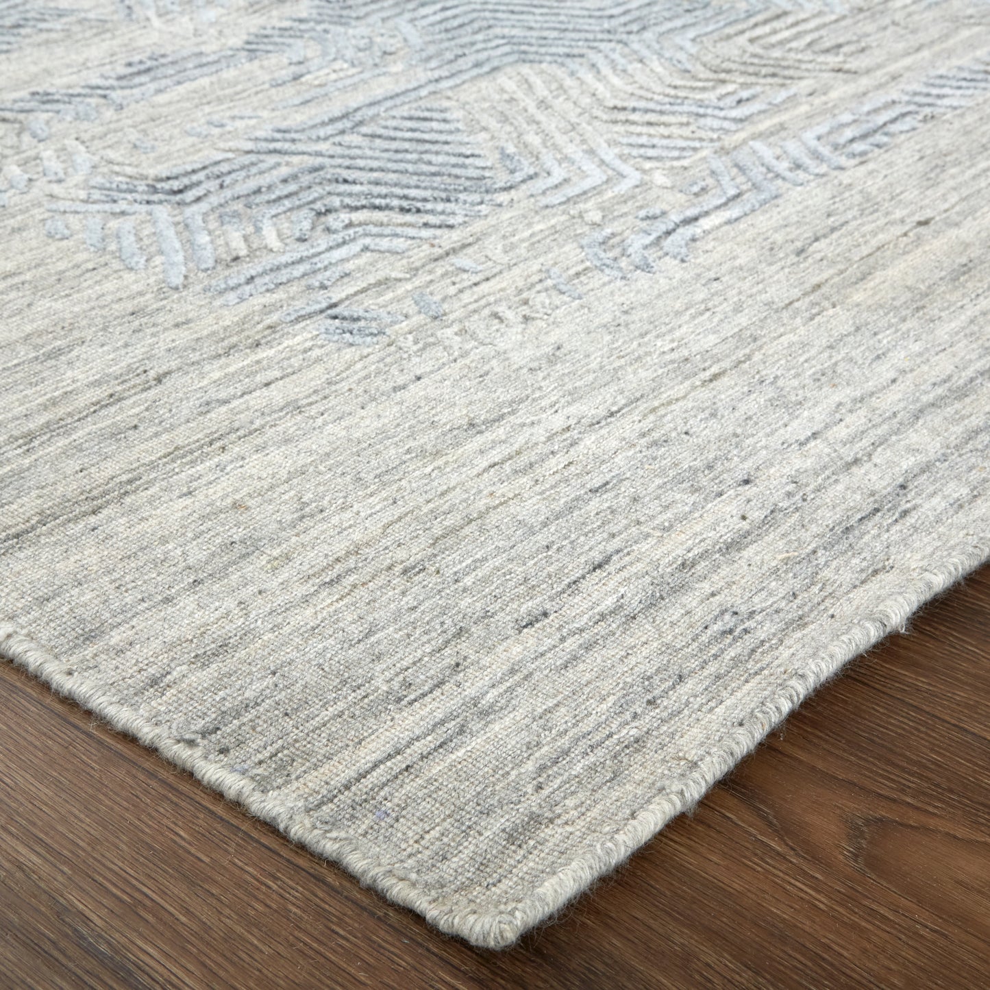 Elias Modern/Casual Abstract/Geometric/Distressed Gray/Blue - Feizy Rug