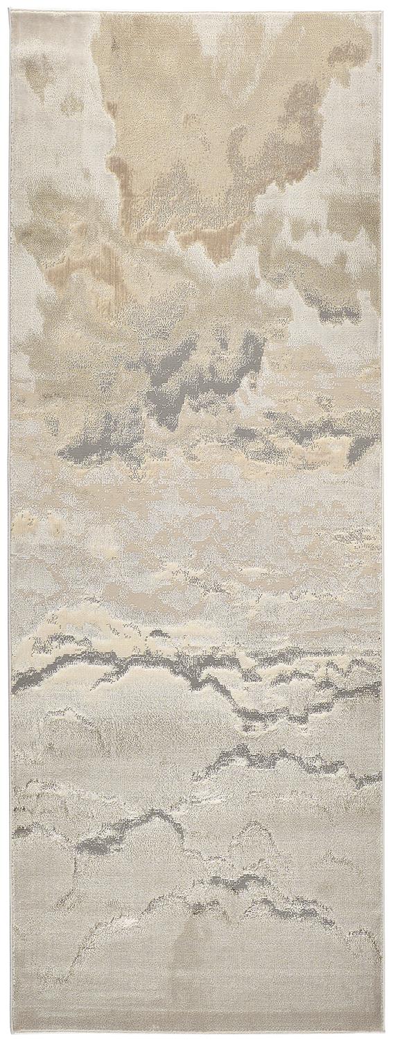 Aura Modern/Casual/Global Ivory/Tan/Gray Runner  Feizy Rugs Small Parcel,Feizy Rugs,Aura,Ivory/Tan/Gray,2'10" x 7'10",Runner,Polyester/Polypropylene,Modern/Casual/Global,Turkey
