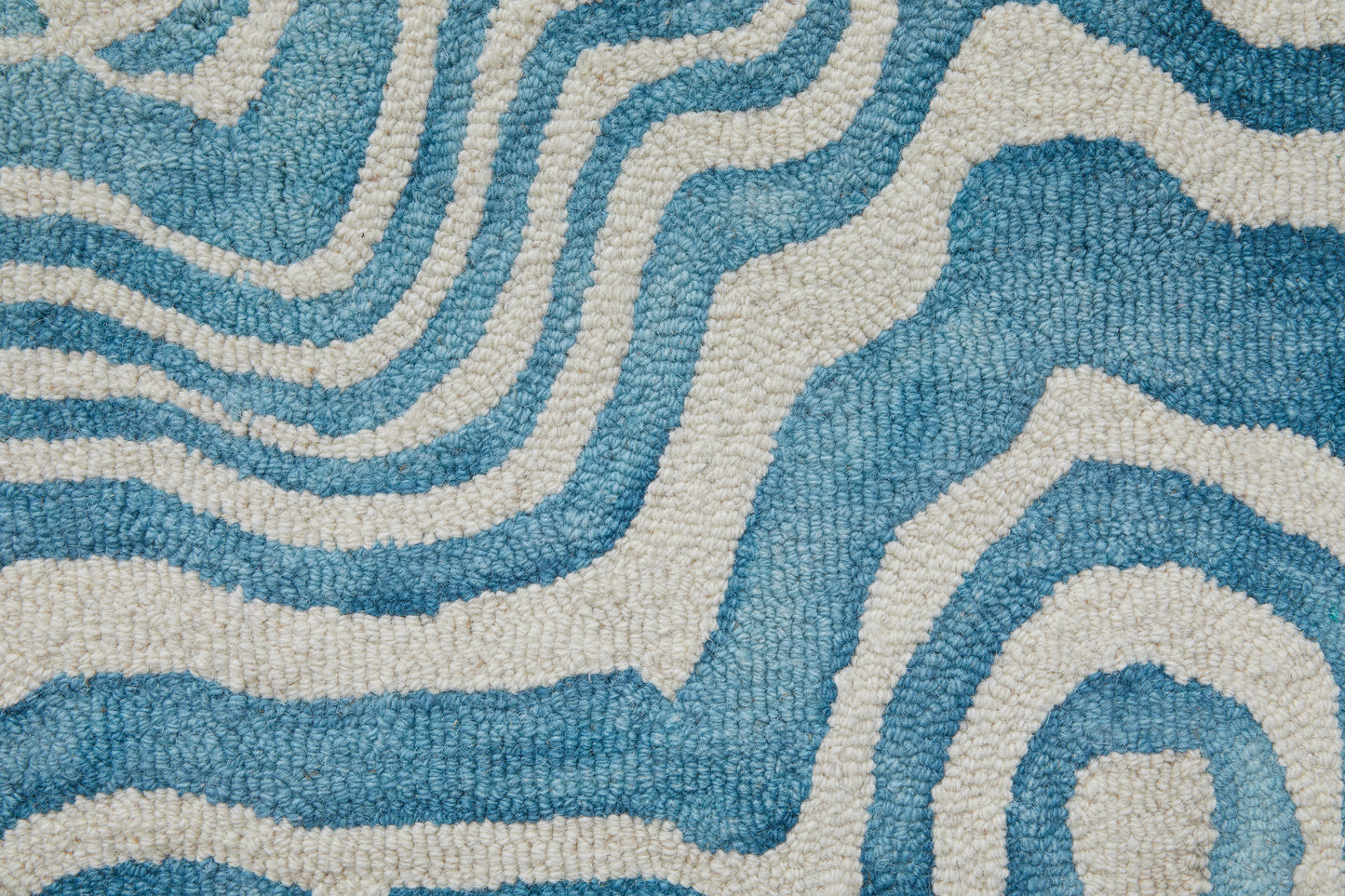 Lorrain Modern/Bohemian & Eclectic/Casual Abstract/Watercolor/Distressed Blue/Ivory - Feizy Rug