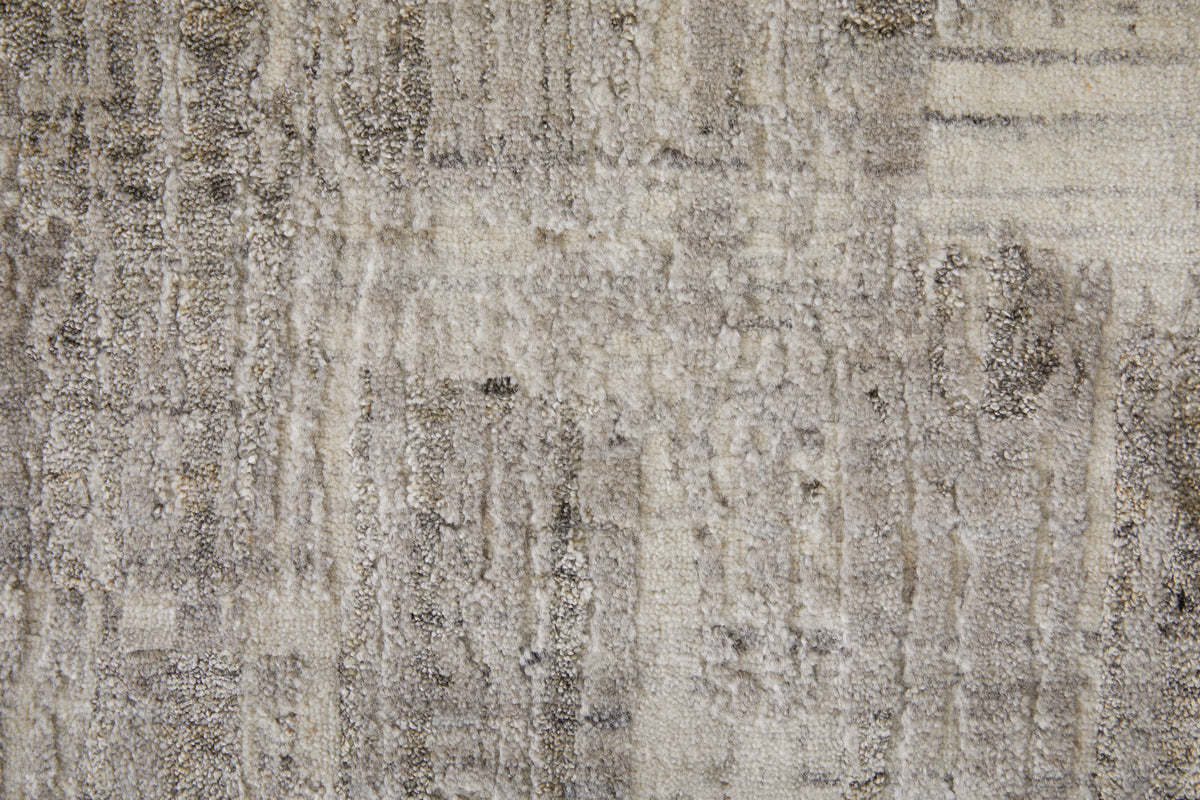 Eastfield Modern/Casual Abstract/Distressed Gray/Ivory 69AK - Feizy Rug