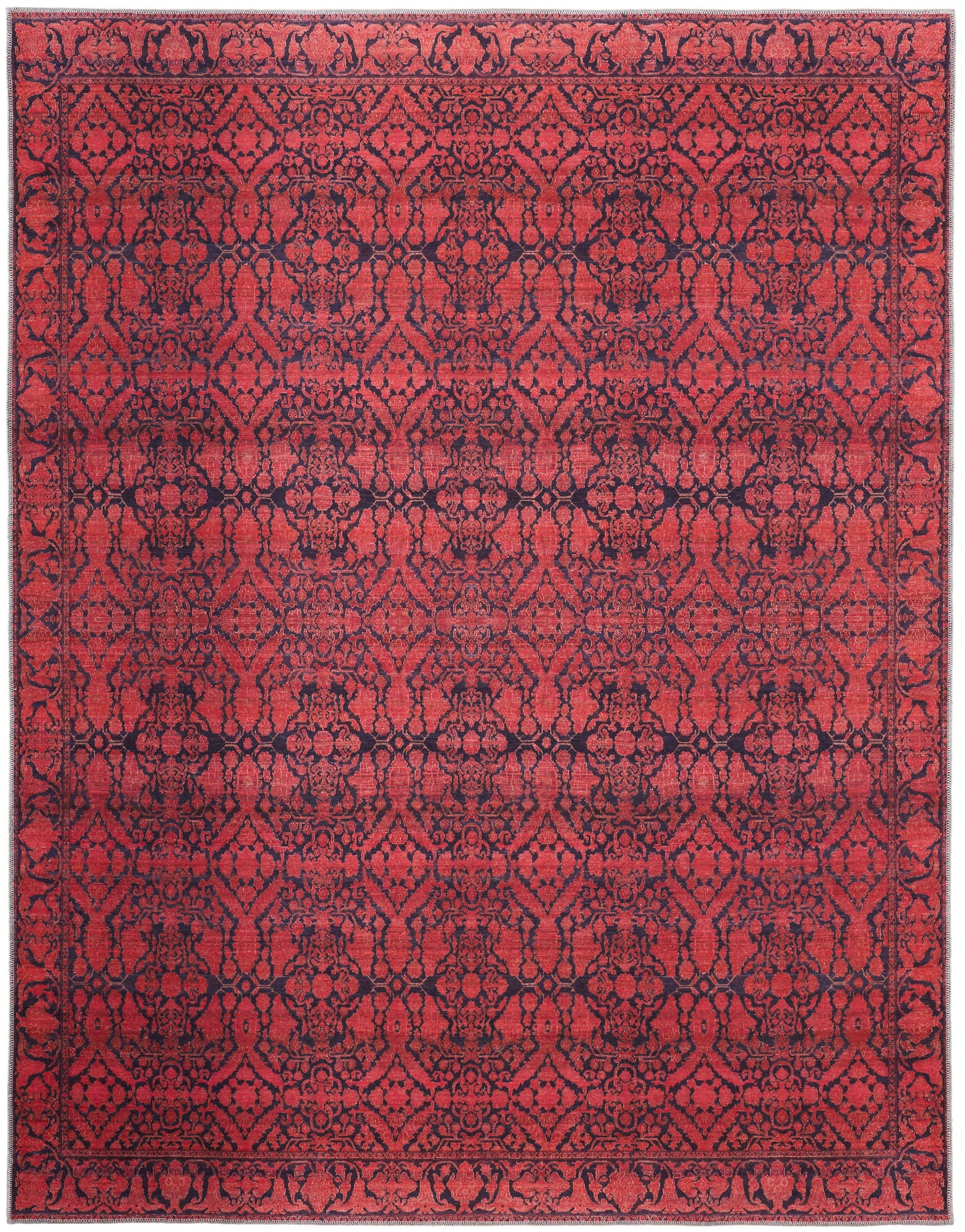 Voss Transitional/Cottage/Bohemian & Eclectic Trellis & Lattice/Distressed/Bordered Red/Black - Feizy Rug