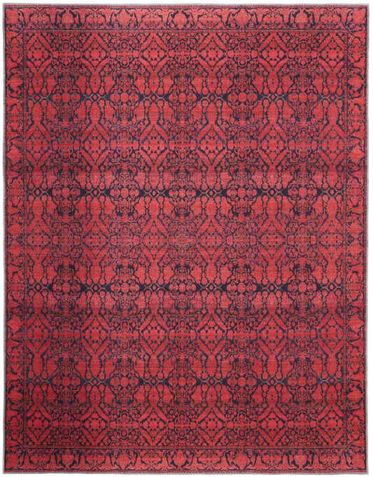 Voss Transitional/Cottage/Bohemian & Eclectic Trellis & Lattice/Distressed/Bordered Red/Black - Feizy Rug