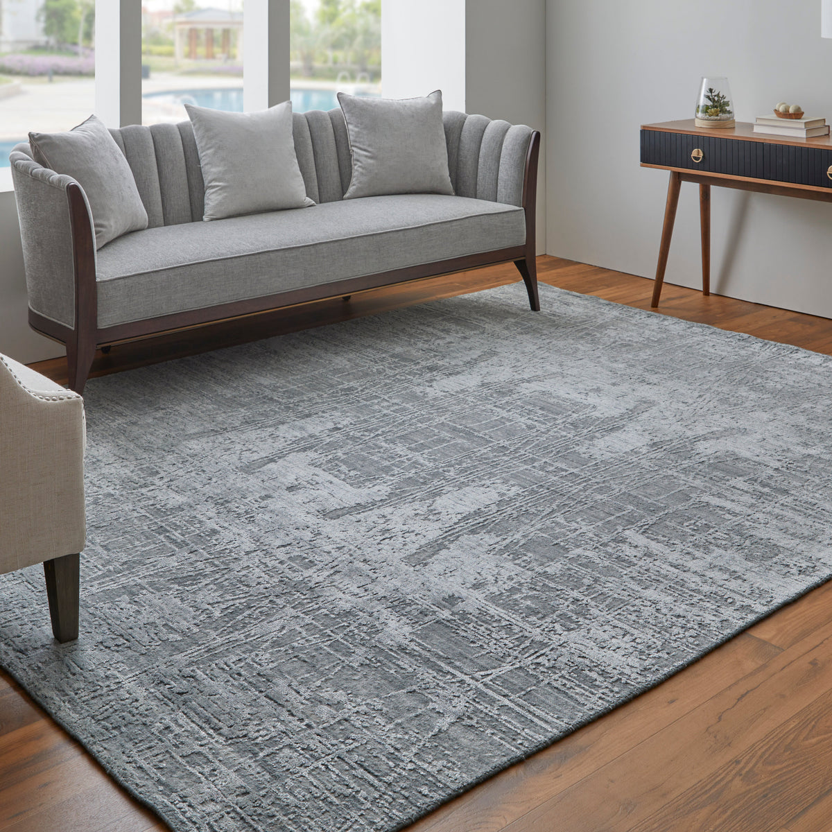 Eastfield Modern/Casual Abstract/Distressed Gray 69A5 - Feizy Rug