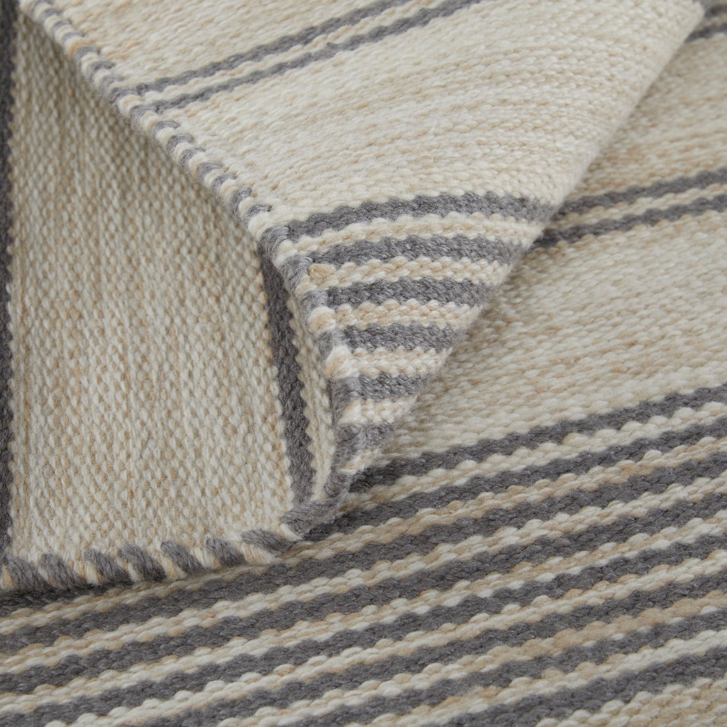 Duprine Transitional/Casual/Nautical & Coastal Stripes/Geometric Gray/Ivory - Feizy Rug