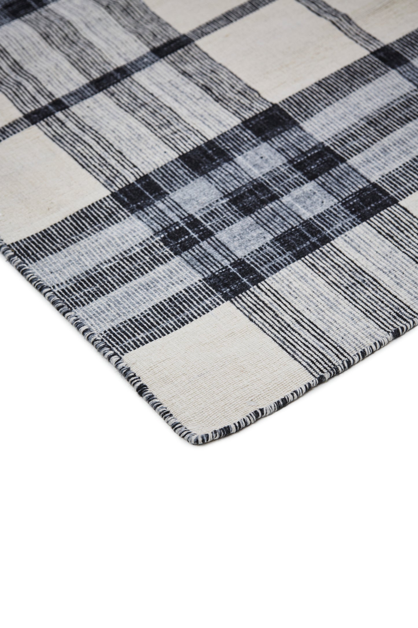 Crosby Transitional/Rustic Plaid Ivory/Blue/Black - Feizy Rug