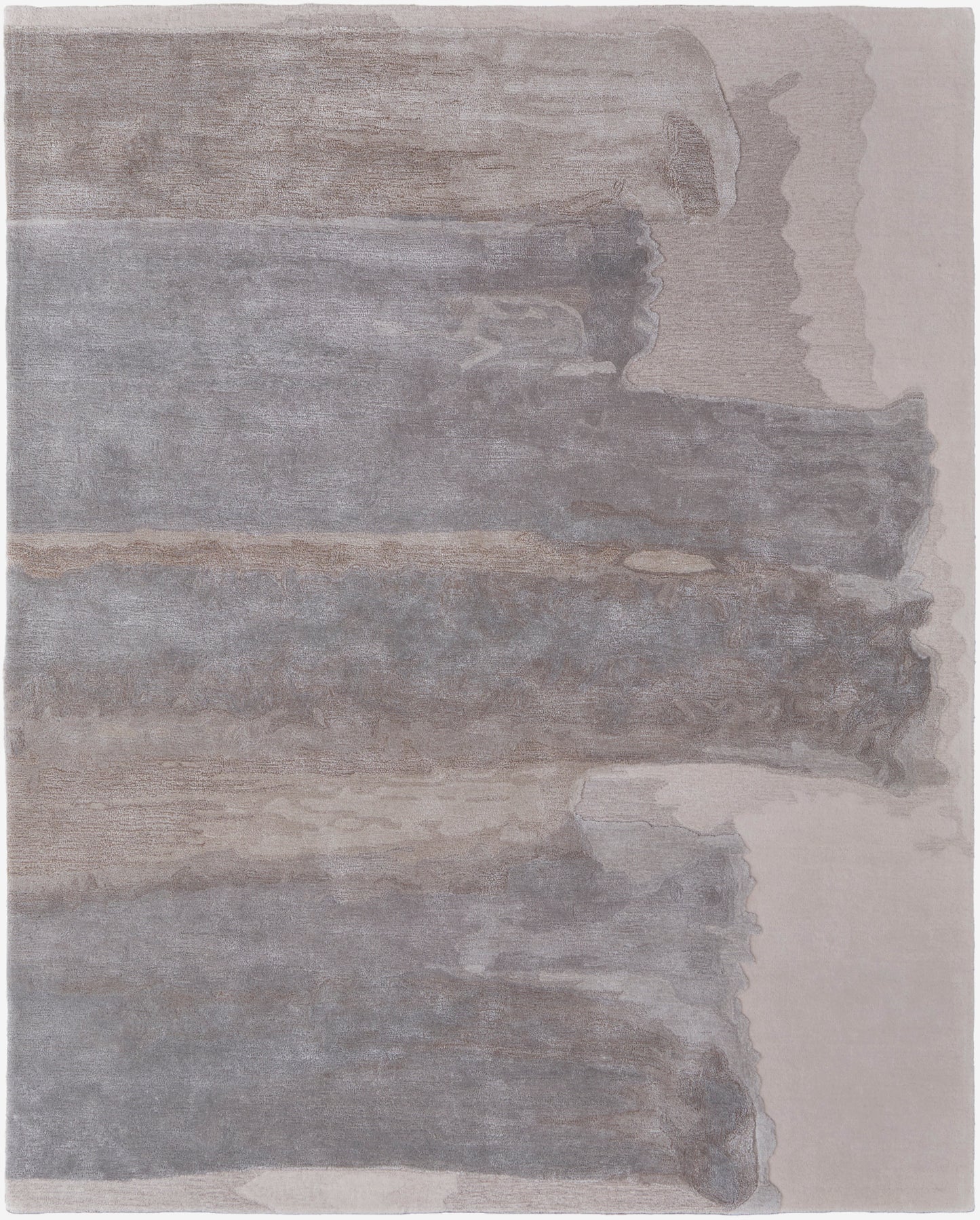 Anya Transitional/Industrial/Casual Abstract/Watercolor Ivory/Gray - Feizy Rug