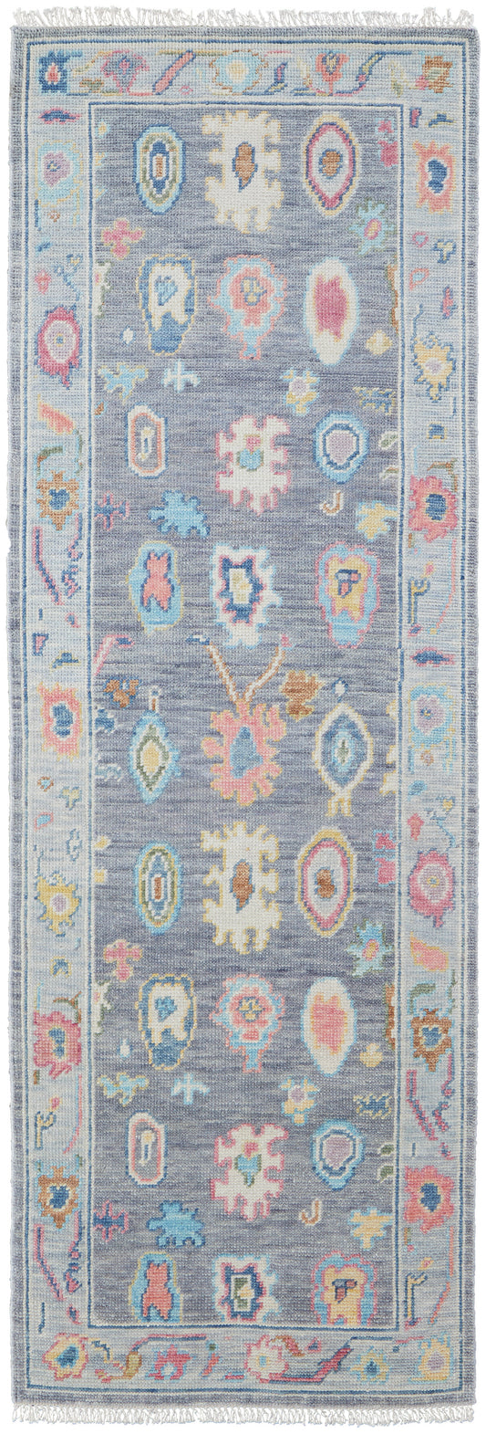 Karina Traditional/Persian/Craftsman Blue/Gray/Red Runner  Feizy Rugs Small Parcel,Feizy Rugs,Karina,Blue/Gray/Red,2'6" x 8',Runner,Wool,Traditional/Persian/Craftsman,India