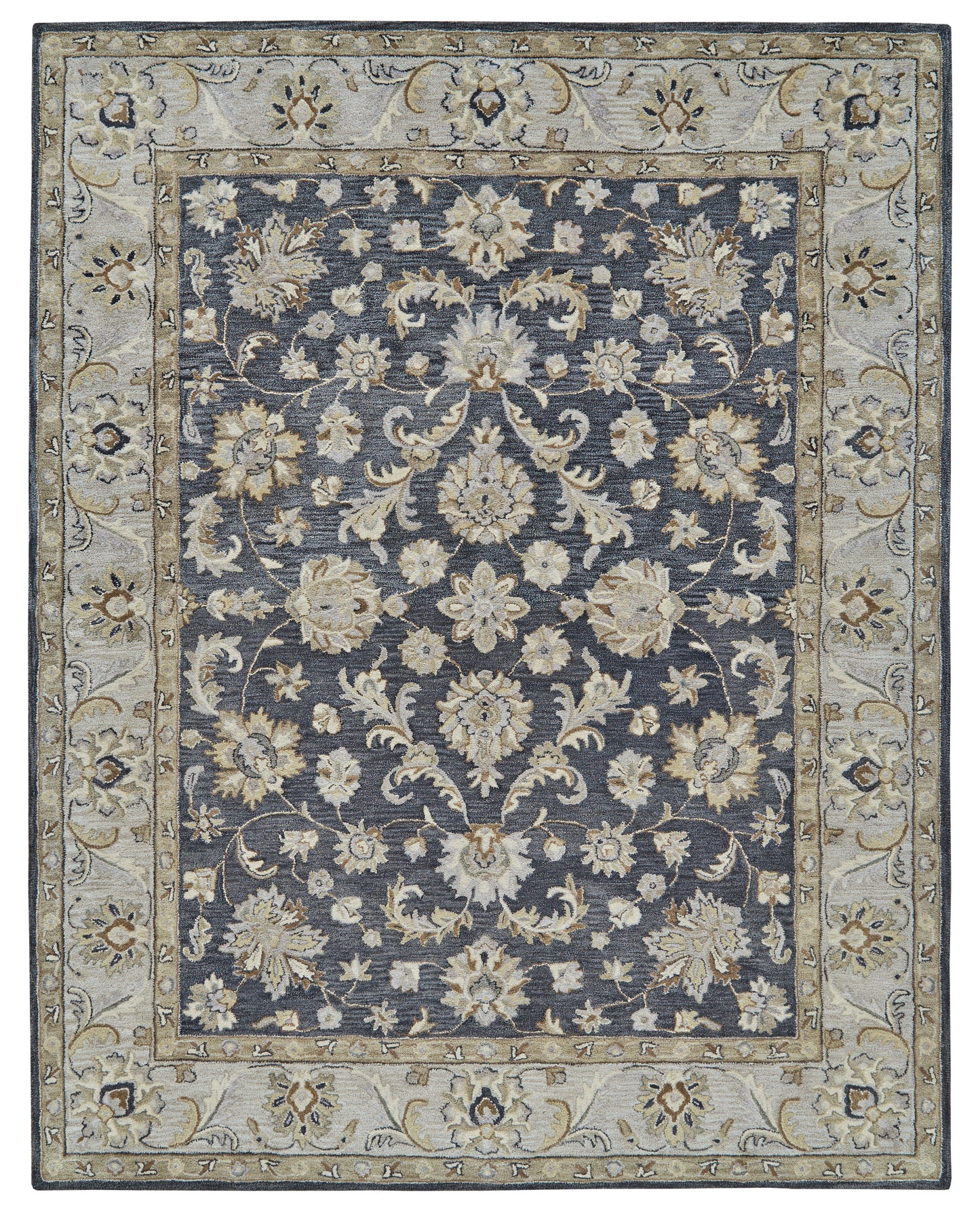 Eaton Traditional/Classic/Persian Oriental/Persian/Bordered Blue/Gray/Taupe - Feizy Rug
