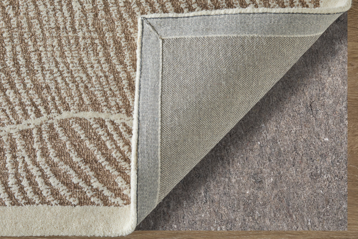 Winston Modern/Nautical & Coastal Floral & Botanical/Bordered/Abstract Taupe/Ivory - Feizy Rug