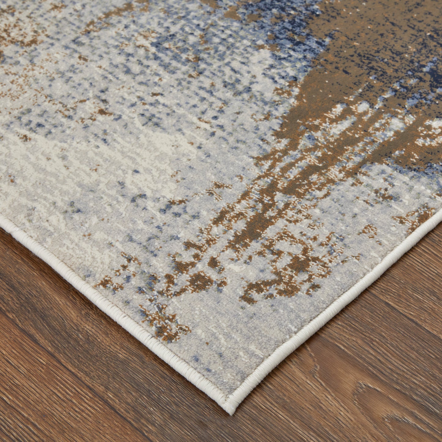 Clio Modern/Bohemian & Eclectic/Casual Ivory/Blue/Brown Runner  Feizy Rugs Small Parcel,Feizy Rugs,Clio,Ivory/Blue/Brown,2'9" x 7'10",Runner,Polypropylene,Modern/Bohemian & Eclectic/Casual,Turkey