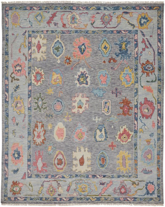 Karina Traditional/Persian/Craftsman Blue/Gray/Red Area Rug