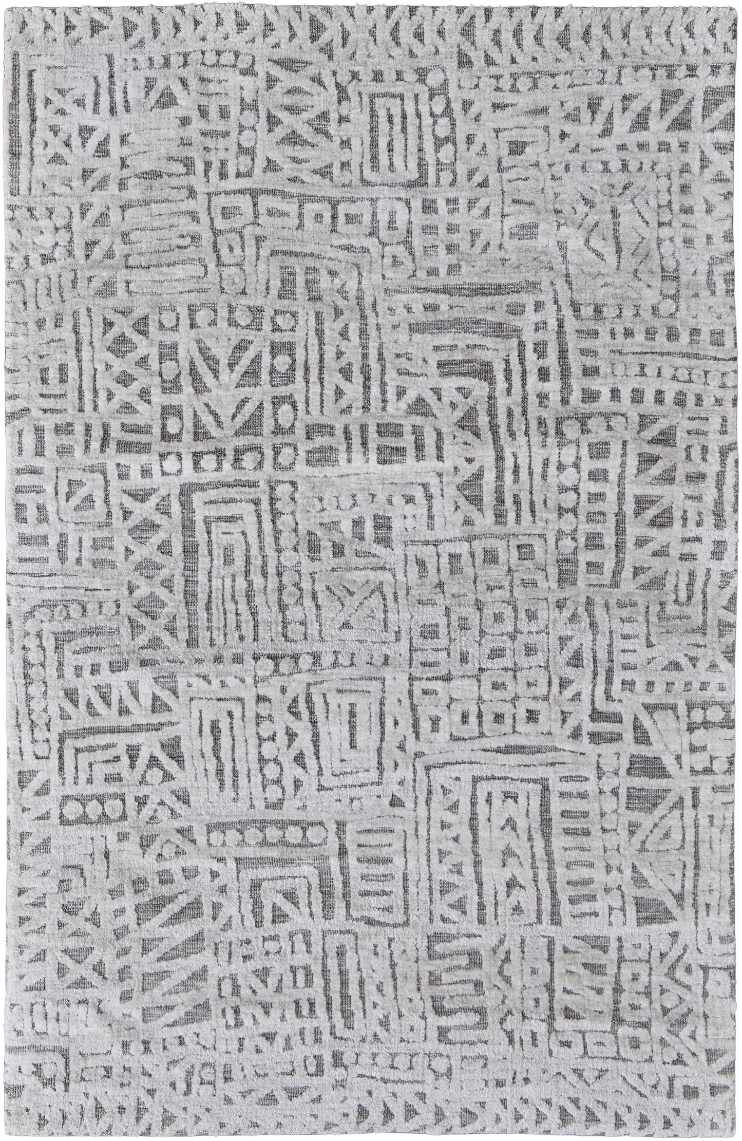 Colton Modern/Casual/Casual Abstract/Geometric Gray/Silver - Feizy Rug