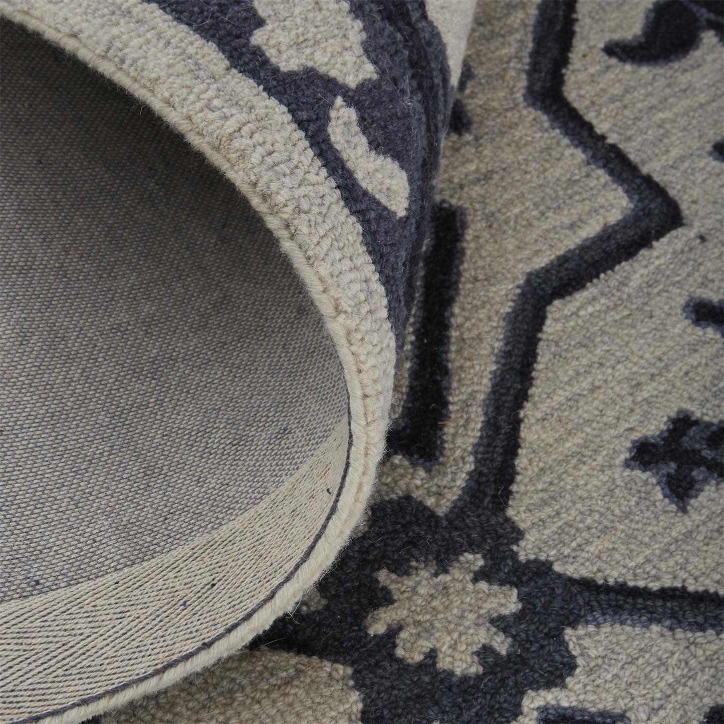 Fallon Traditional/Classic Oriental/Geometric/Floral & Botanical Gray/Blue/Ivory - Feizy Rug