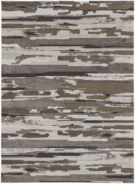 Vancouver Modern/Industrial Brown/Ivory Area Rug