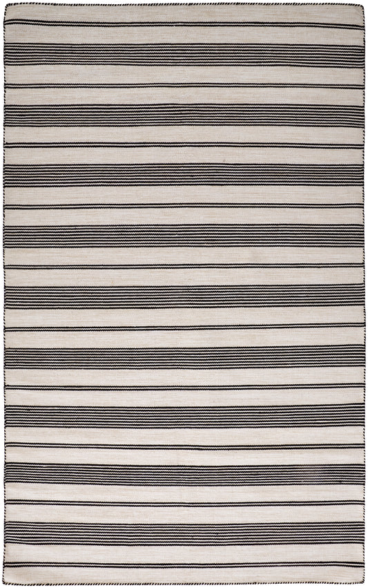 Duprine Transitional/Casual/Nautical & Coastal Black/White/Ivory Area Rug
