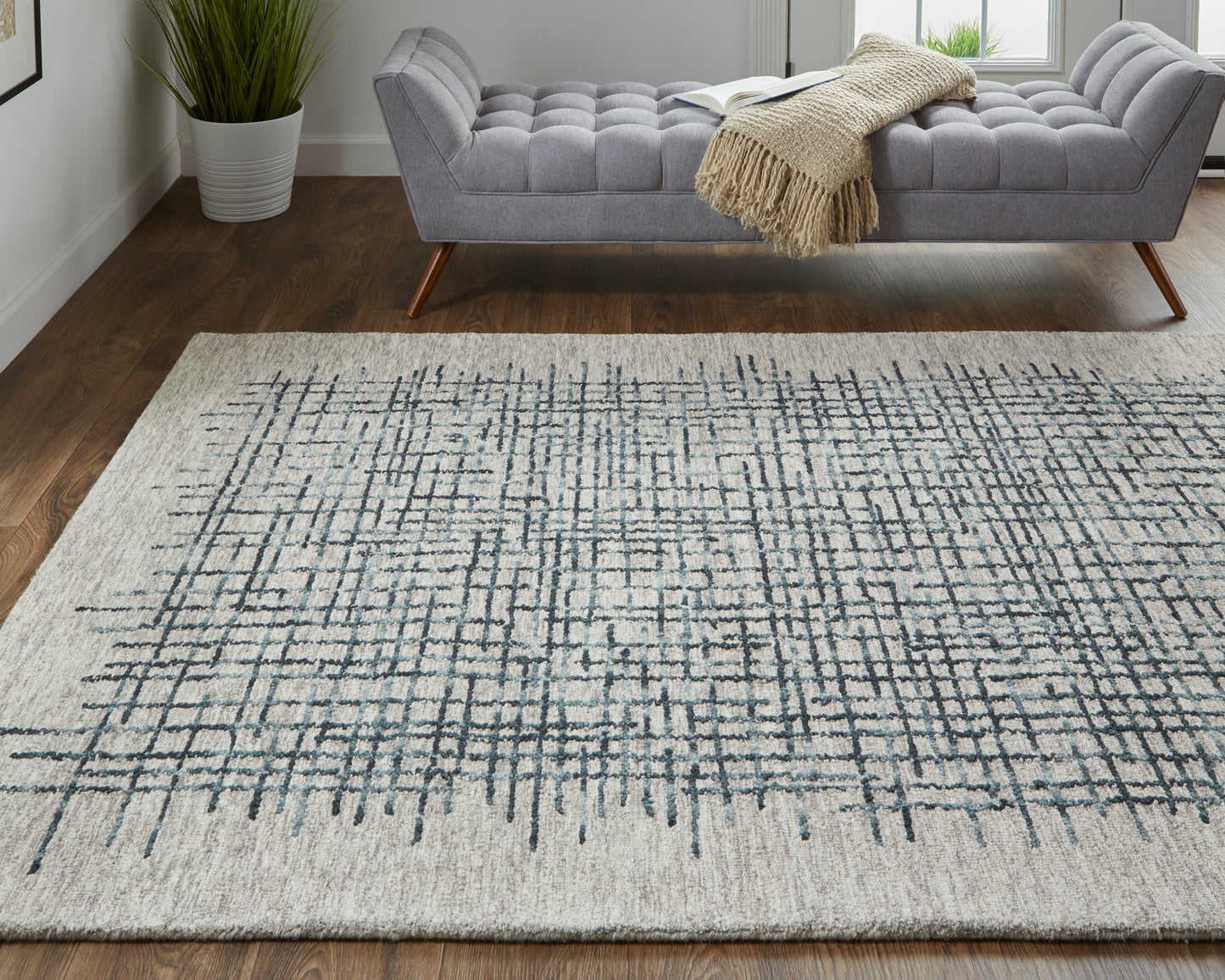 Maddox Transitional/Casual Gray/Green/Tan Area Rug
