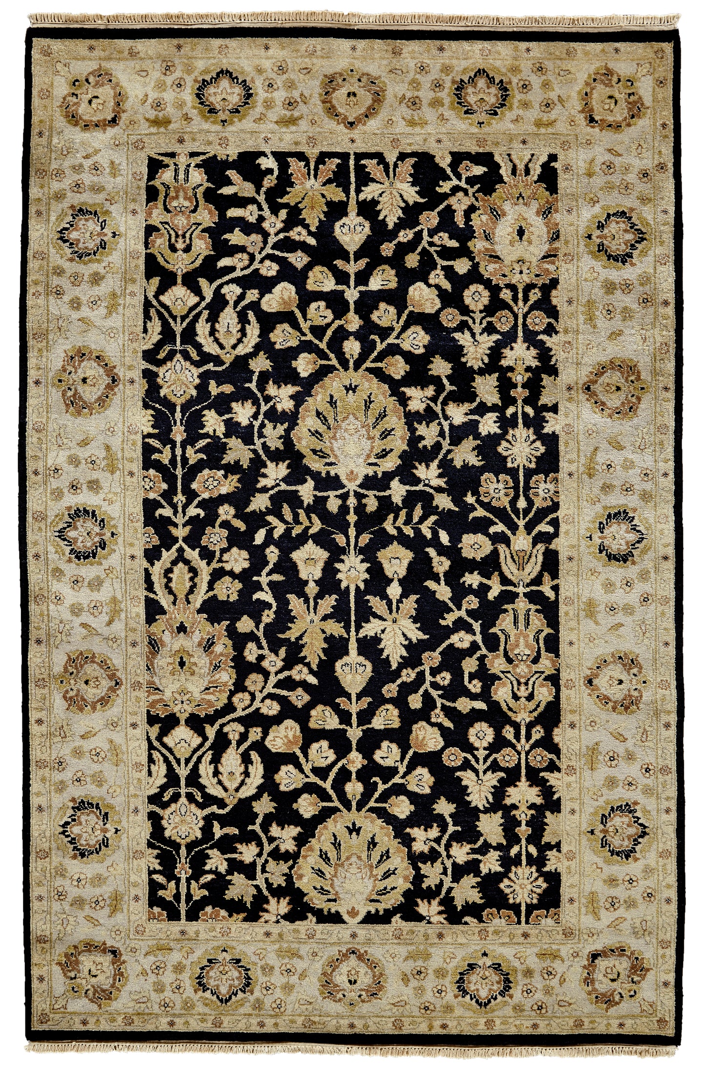 Drake Traditional/Vintage/Classic Oriental/Floral & Botanical Black/Gold - Feizy Rug