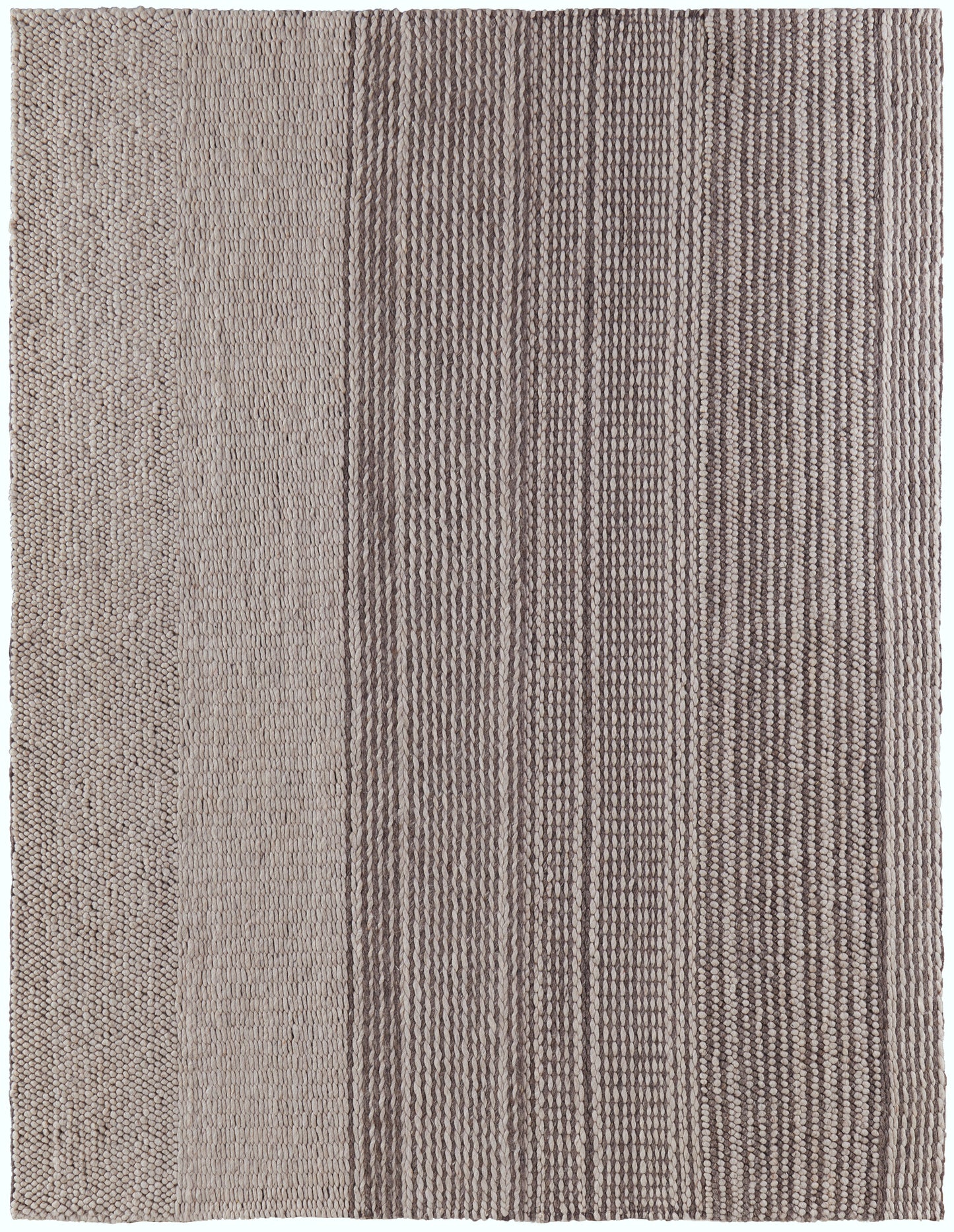 Hamden Modern/Scandinavian/Casual Stripes/Geometric/Abstract Ivory/Brown - Feizy Rug