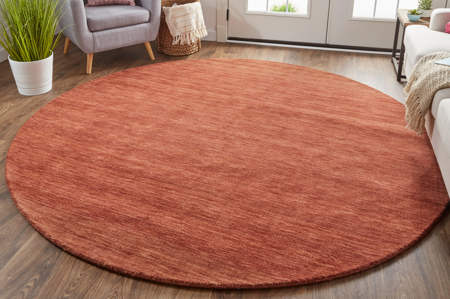 Luna Modern/Casual Solid Orange/Red - Feizy Rug