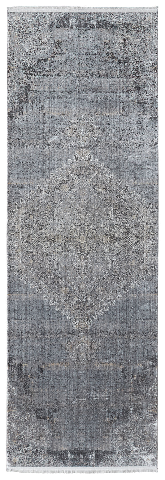 Sarrant Transitional/Casual/Bohemian & Eclectic Gray/Silver/Ivory Runner