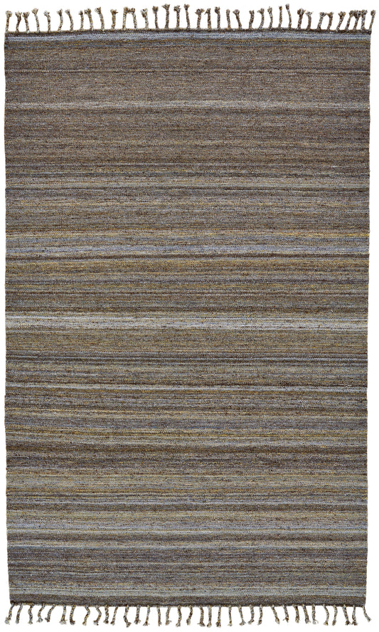 Brady Transitional/Casual Stripes Gray/Green/Blue - Feizy Rug