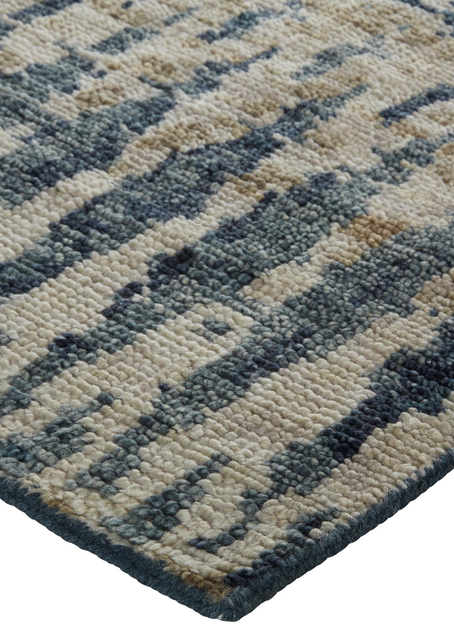 Palomar Transitional/Casual/Farmhouse Abstract/Geometric/Diamond Blue/Gray/Tan - Feizy Rug