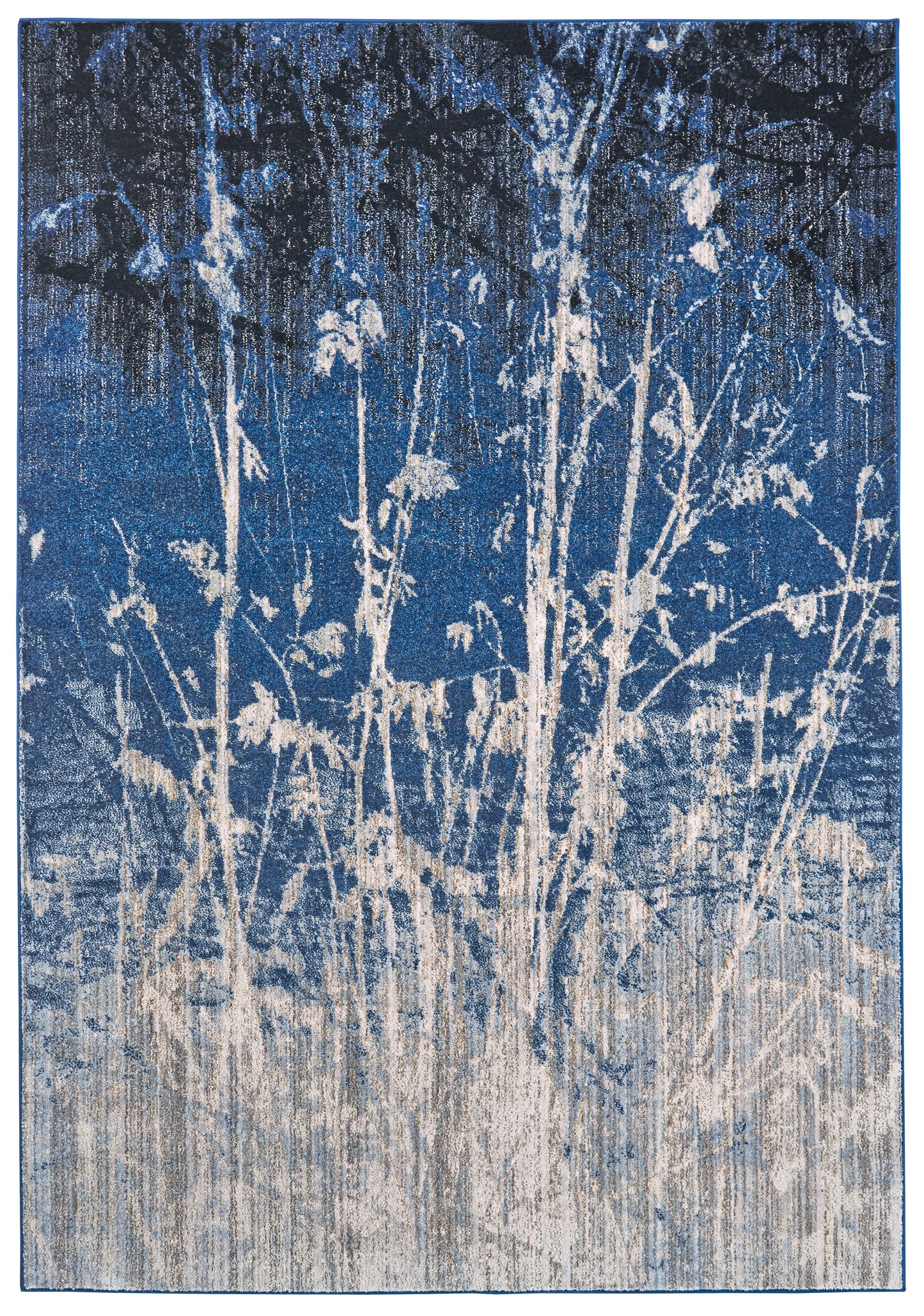 Milton Modern/Casual Abstract/Floral & Botanical/Distressed Blue/Black/Gray - Feizy Rug