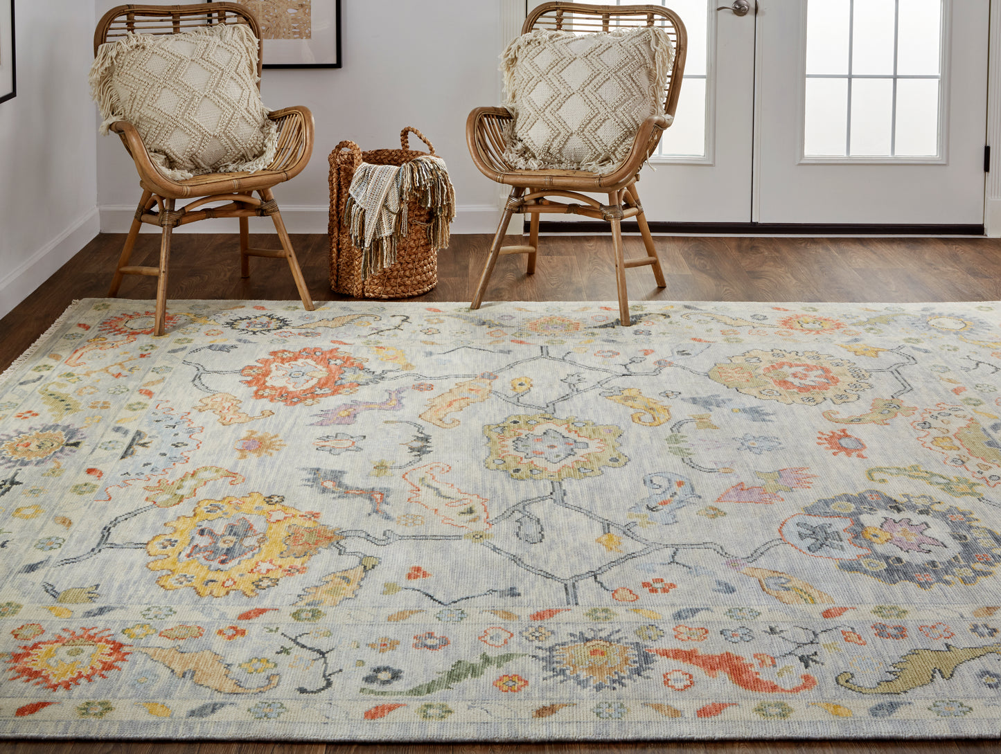 Karina Traditional/Persian/Craftsman Gray/Yellow/Red Area Rug