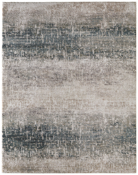Richmond Modern/Industrial Abstract/Distressed Ivory/Blue/Green - Feizy Rug