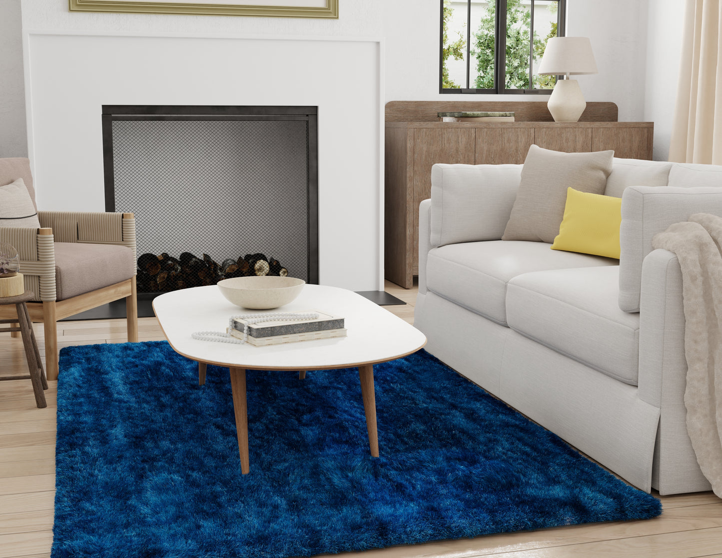 Indochine Modern/Luxury & Glam/Casual Blue/Green Area Rug