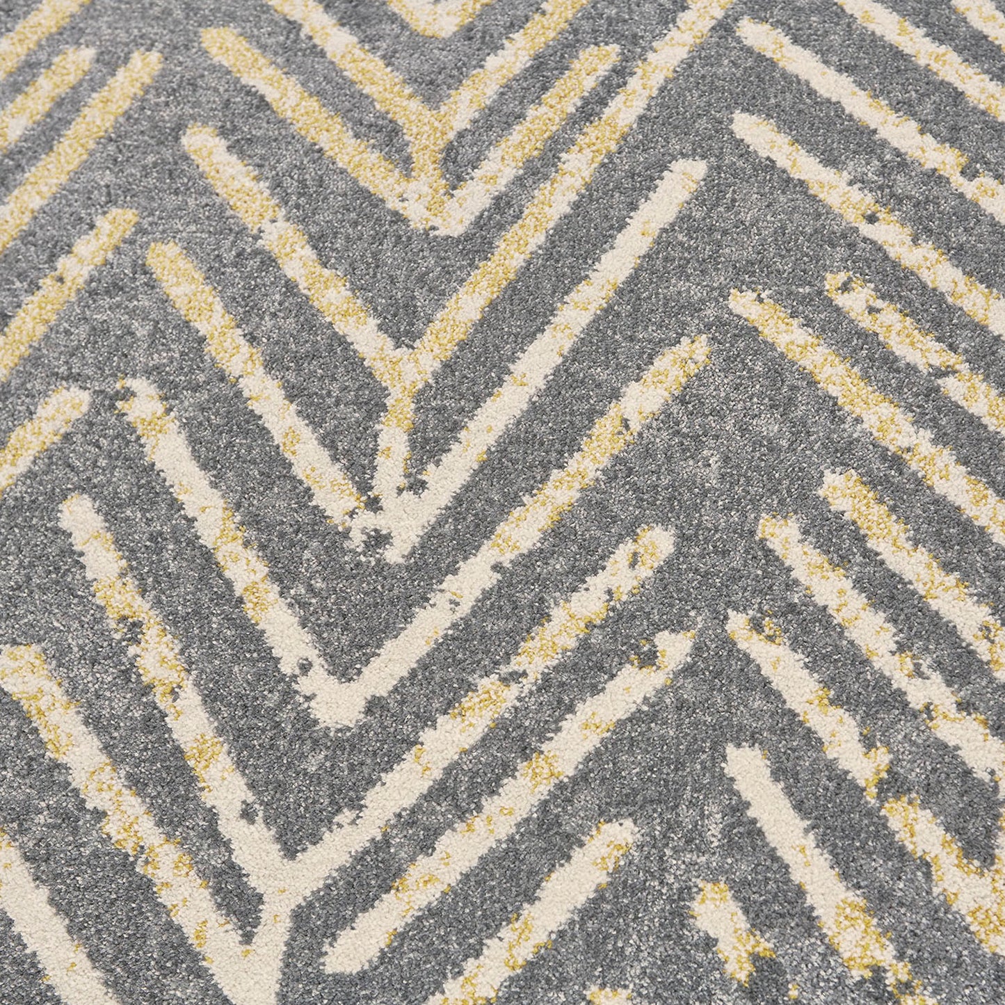Bleecker Modern/Bohemian & Eclectic/Casual Chevron/Abstract/Geometric Gray/Yellow/White - Feizy Rug