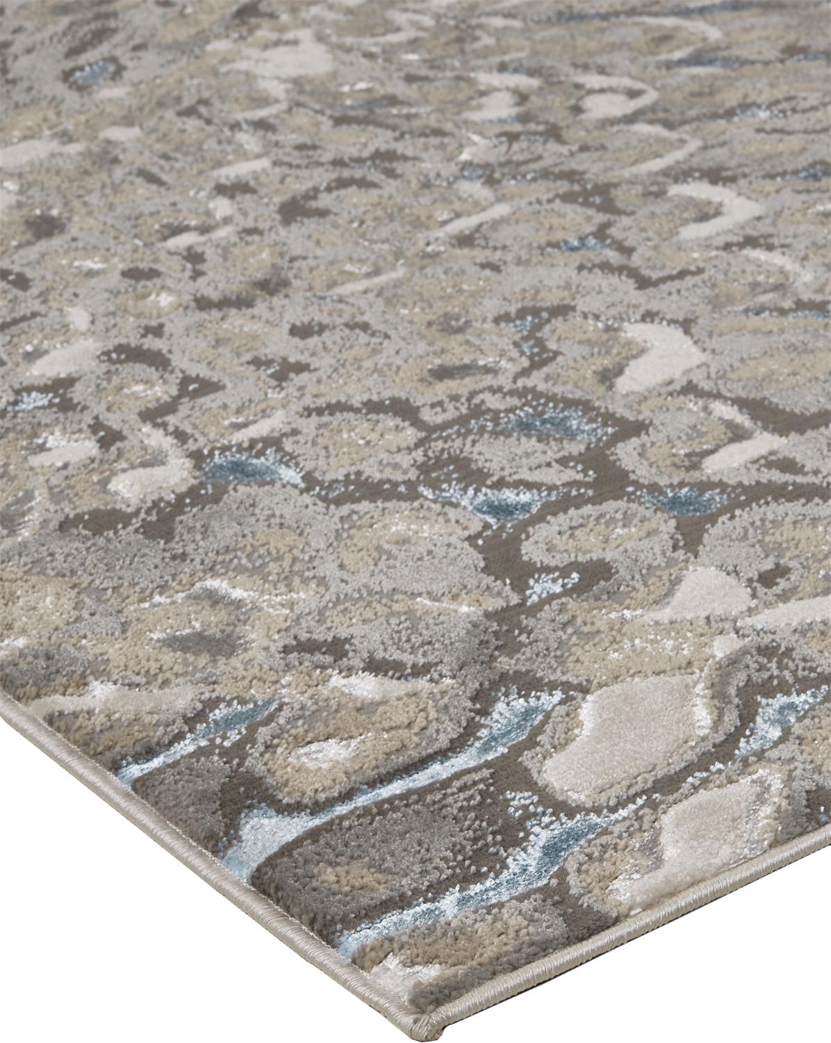 Azure Modern/Industrial Blue/Silver/Gray Runner  Feizy Rugs Small Parcel,Feizy Rugs,Azure,Blue/Silver/Gray,2'10" x 7'10",Runner,Polyester/Polypropylene,Modern/Industrial,Turkey