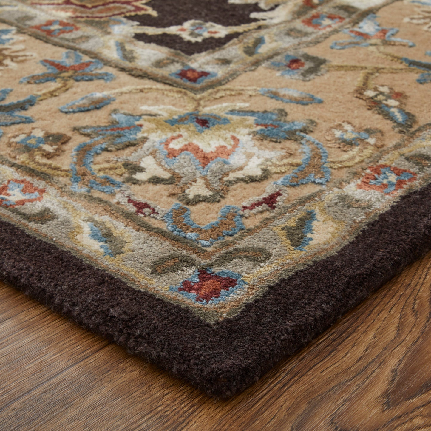 Prescott Traditional/Classic/French & Victorian Floral & Botanical/Oriental/Bordered Brown/Tan/Orange - Feizy Rug