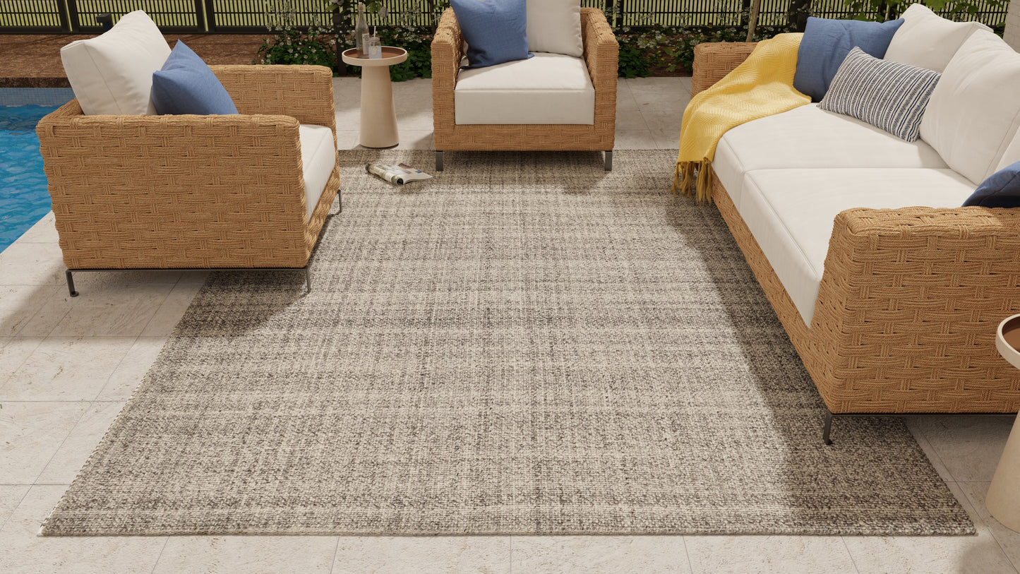 Naples Transitional/Casual/Nautical & Coastal Solid/Stripes Gray/Ivory - Feizy Rug
