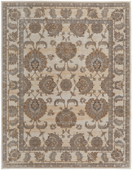 Celene Traditional/Classic/Vintage Tan/Ivory/Brown Area Rug