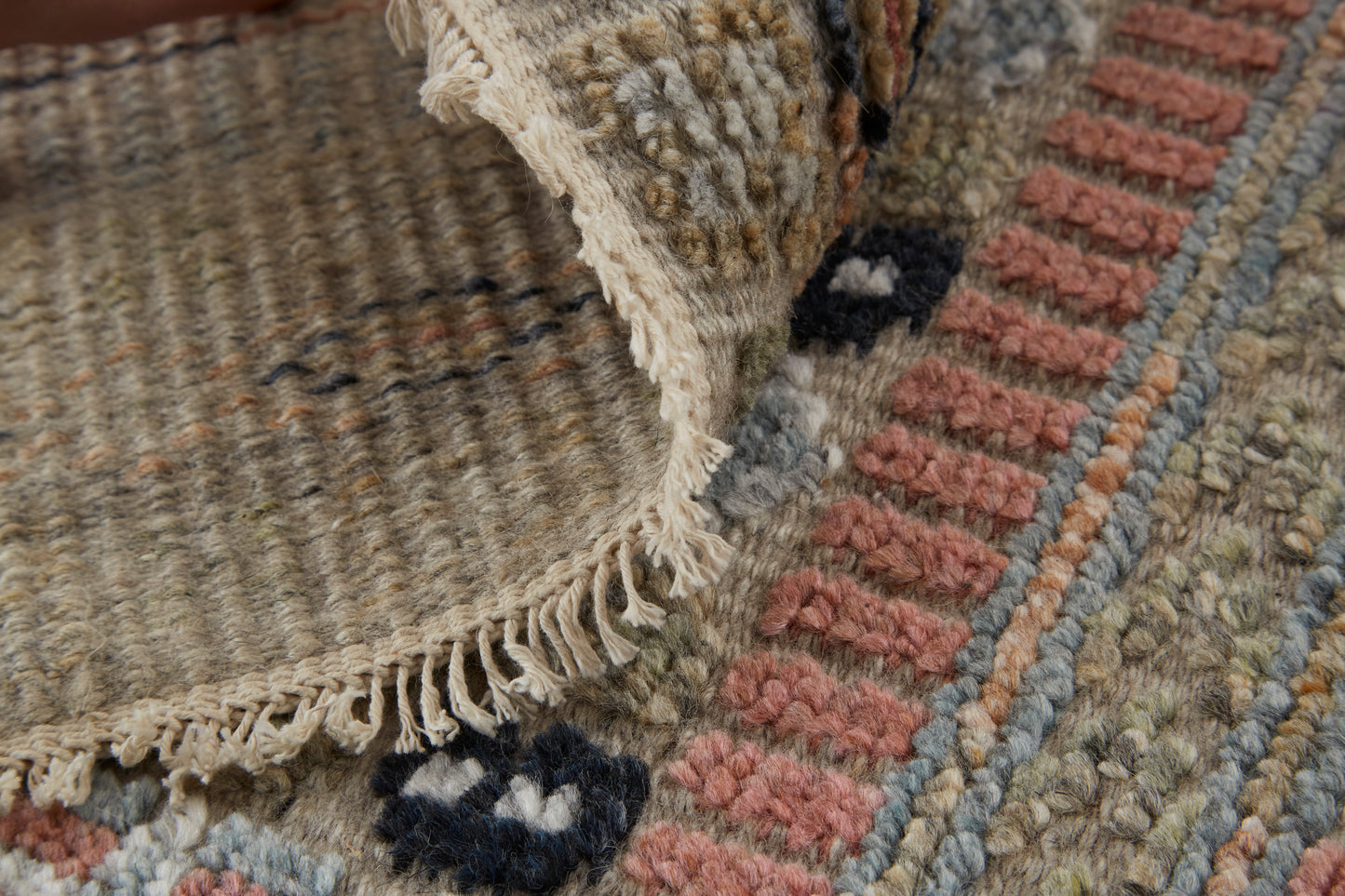 Payton Transitional/Global/Craftsman Stripes/Geometric Tan/Orange/Blue - Feizy Rug