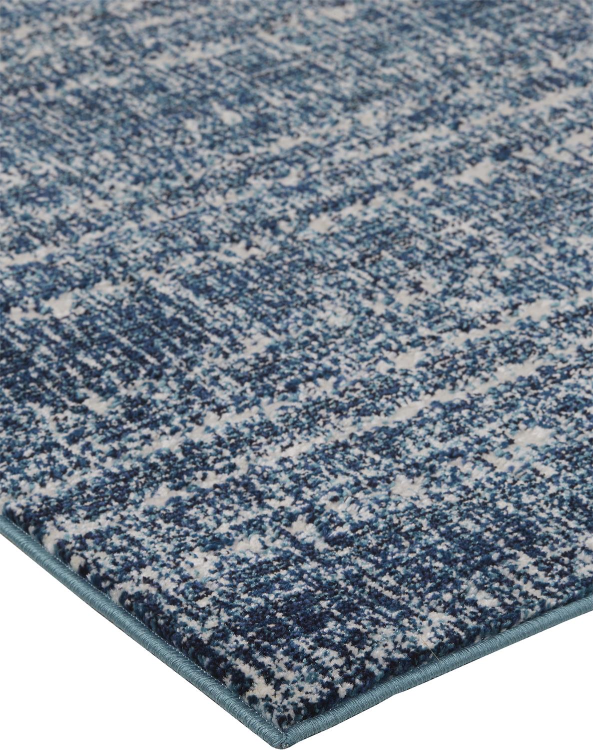 Remmy Transitional/Casual/Farmhouse Solid/Stripes Blue/Ivory - Feizy Rug