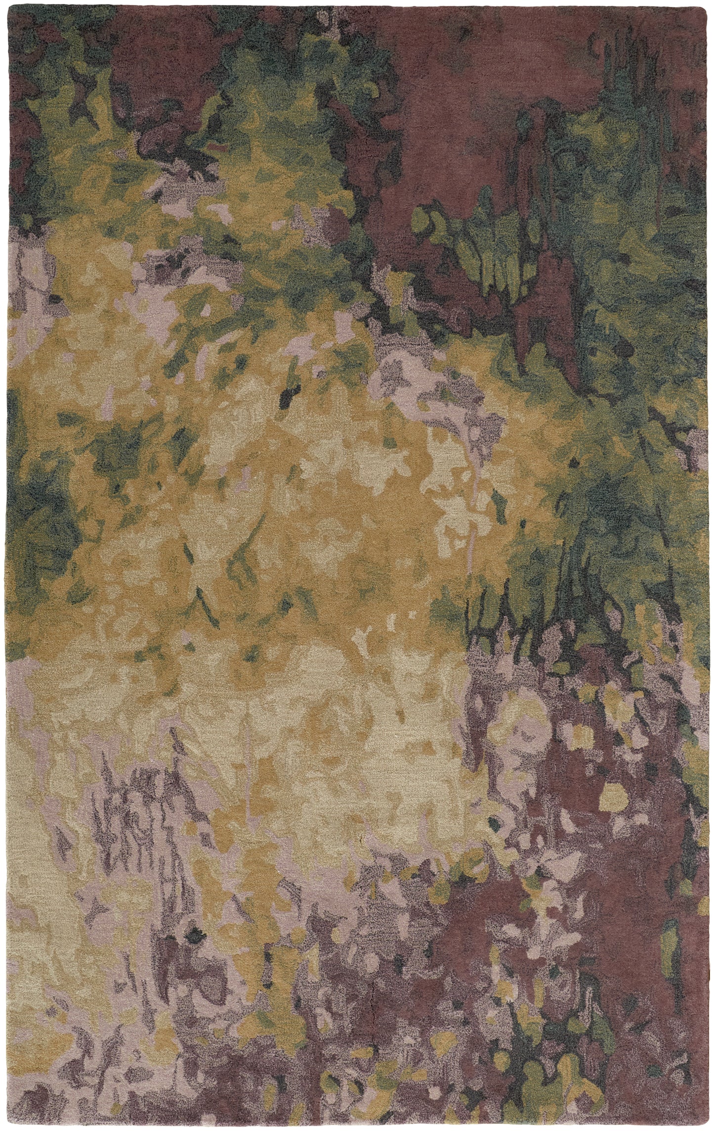 Amira Transitional/Industrial/Casual Abstract/Watercolor Gold/Purple/Green - Feizy Rug