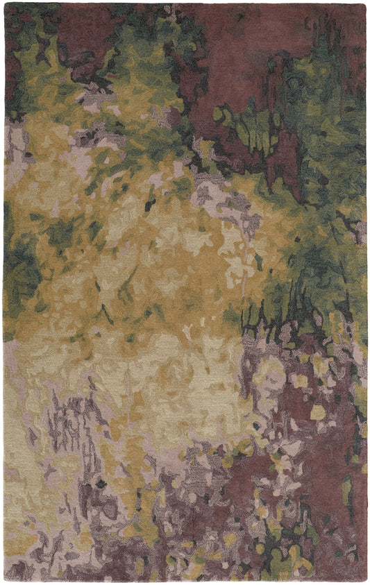 Amira Transitional/Industrial/Casual Abstract/Watercolor Gold/Purple/Green - Feizy Rug