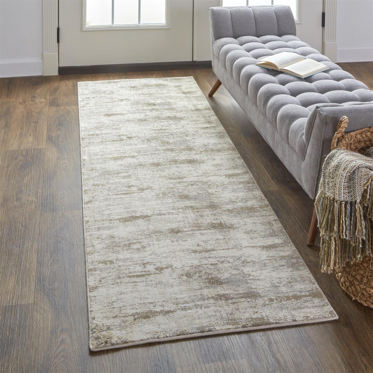 Parker Transitional/Casual Abstract Ivory/Brown - Feizy Rug