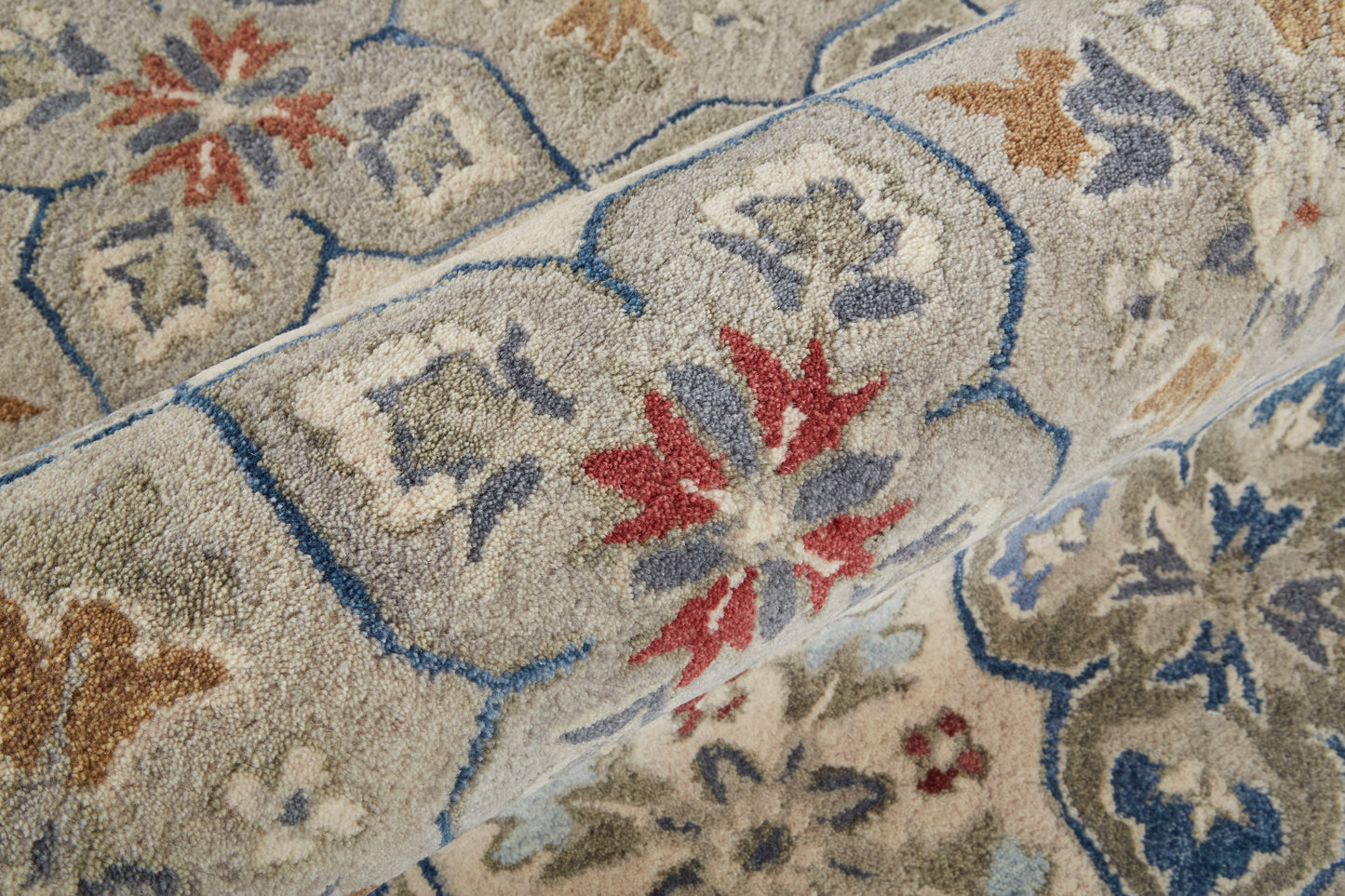 Rylan Transitional/Vintage/Bohemian & Eclectic Taupe/Ivory/Red Area Rug