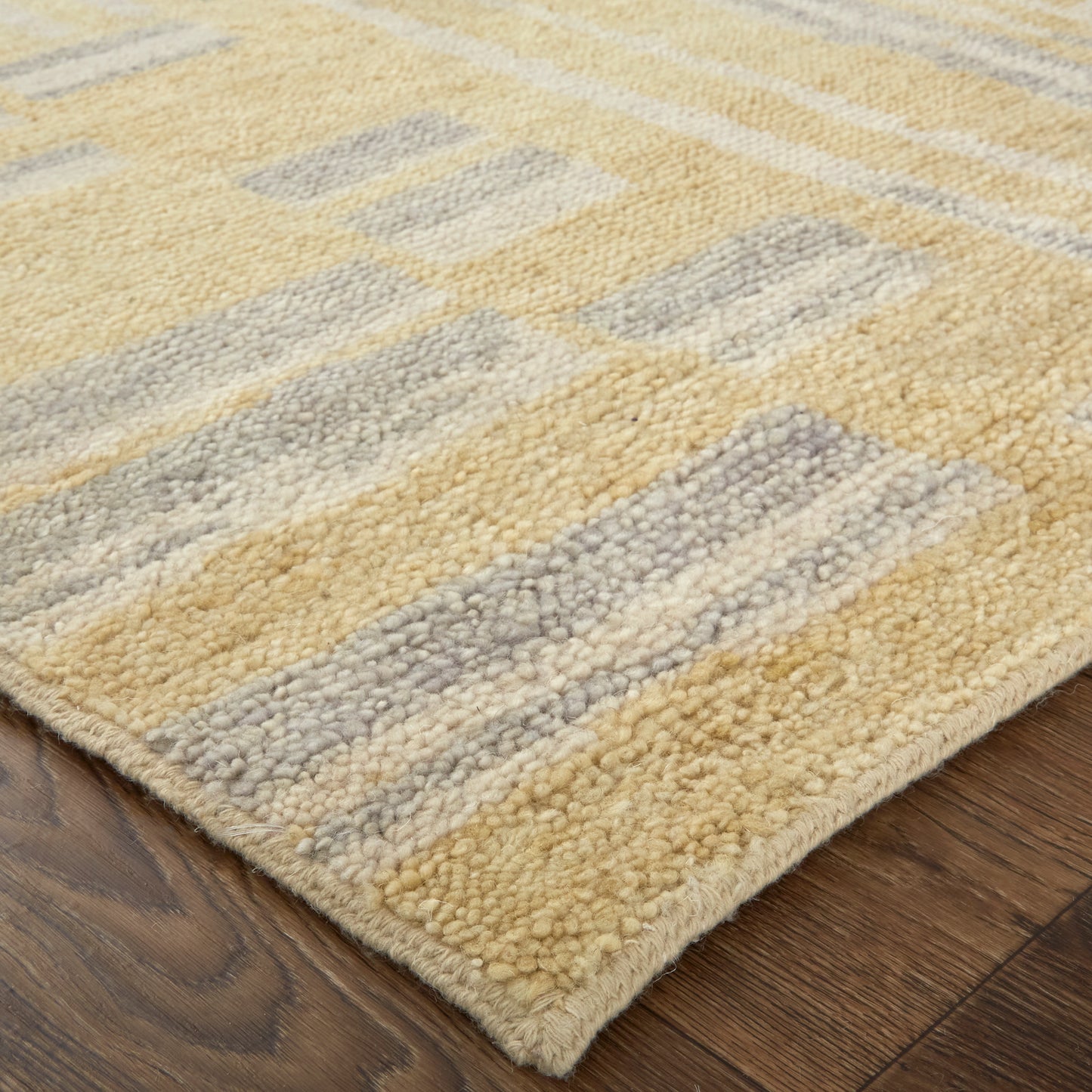 Weatherfield Transitional/Casual Abstract Gold/Gray - Feizy Rug