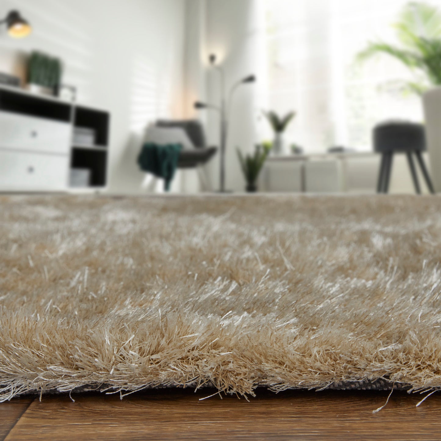 Indochine Modern/Luxury & Glam/Casual Solid Tan/Taupe - Feizy Rug
