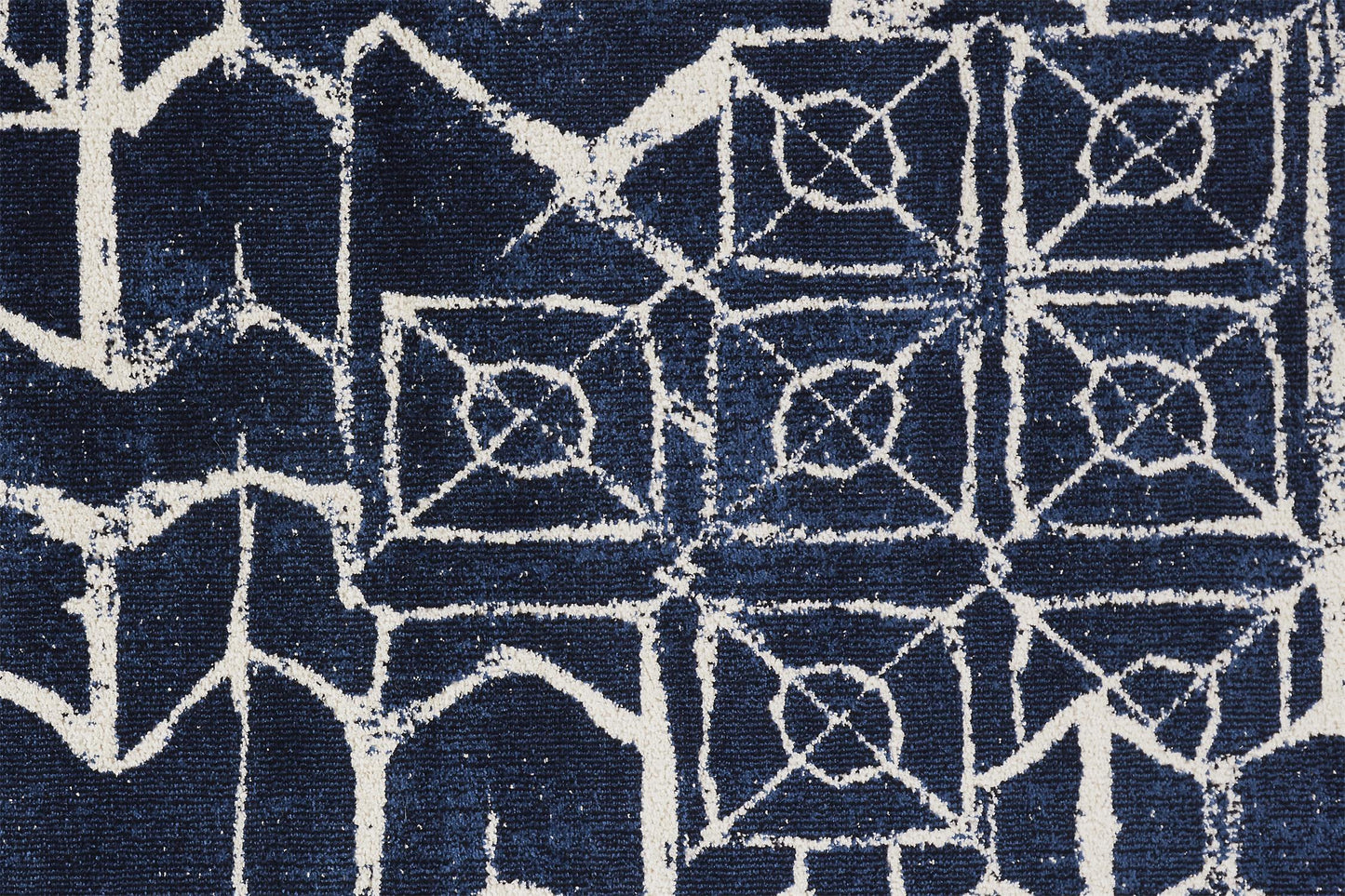 Remmy Transitional/Farmhouse Geometric Blue/Ivory - Feizy Rug
