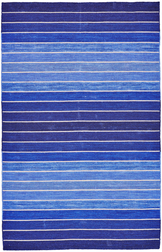 Santino Transitional/Casual/Nautical & Coastal Stripes Blue - Feizy Rug
