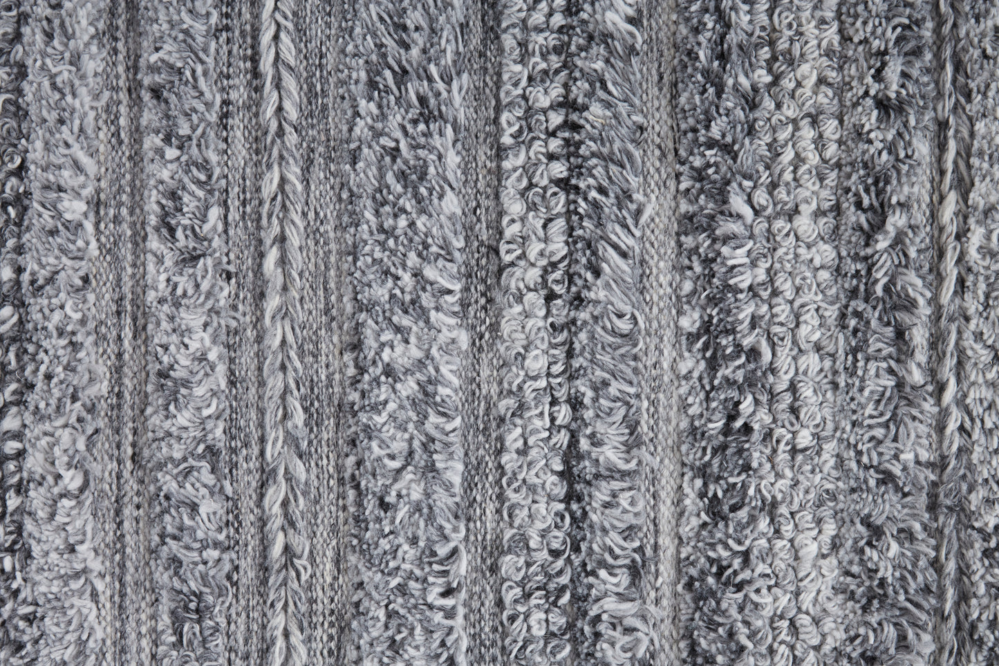 Alden Transitional/Casual/Scandinavian Stripes/Solid Gray/Ivory - Feizy Rug